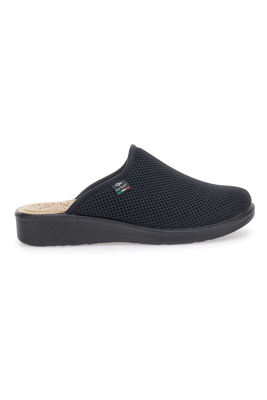   FLY FLOT Ciabatte Nere Con Plantare in pelle Made In Italy Fly Flot 83368
