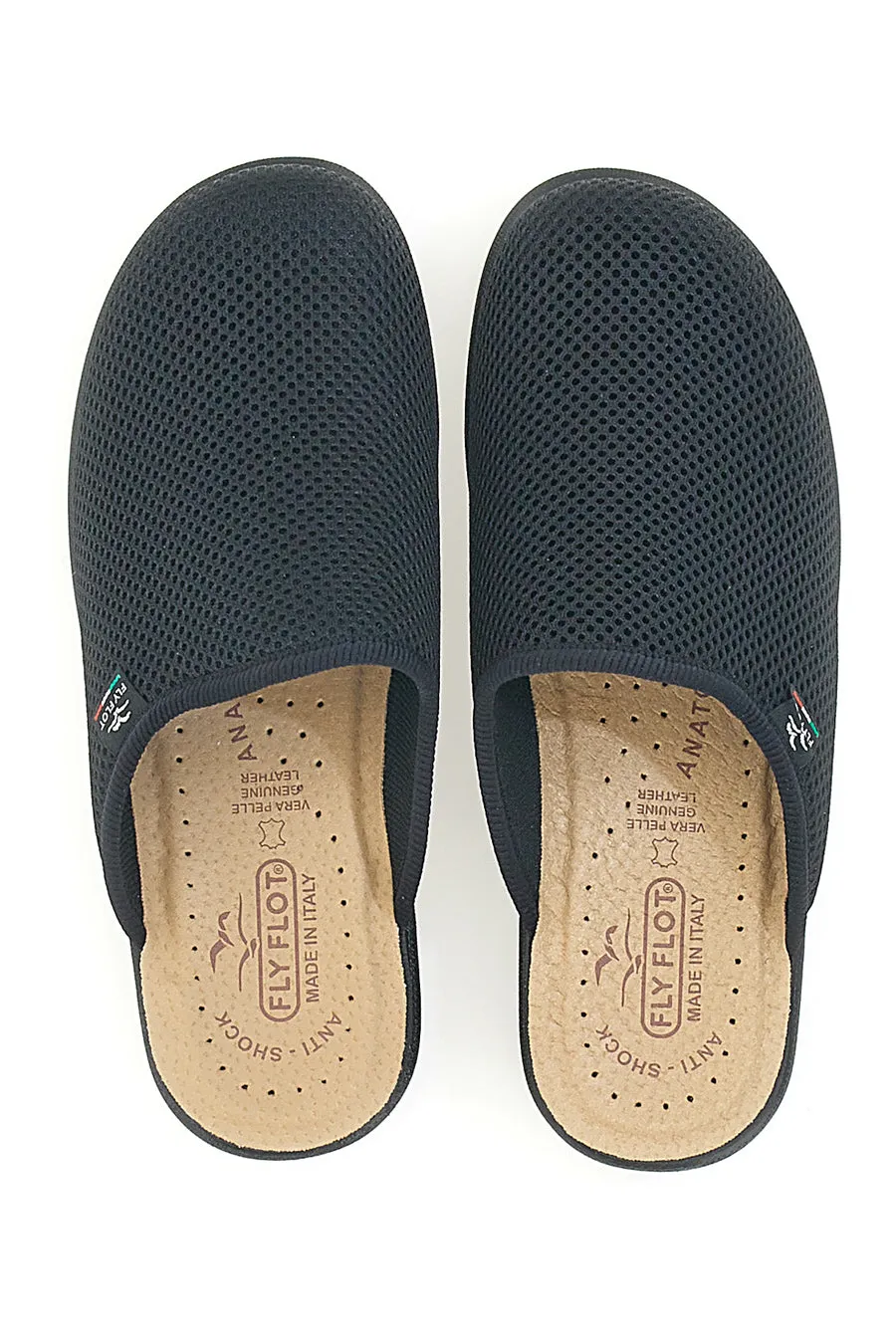   FLY FLOT Ciabatte Nere Con Plantare in pelle Made In Italy Fly Flot 83368