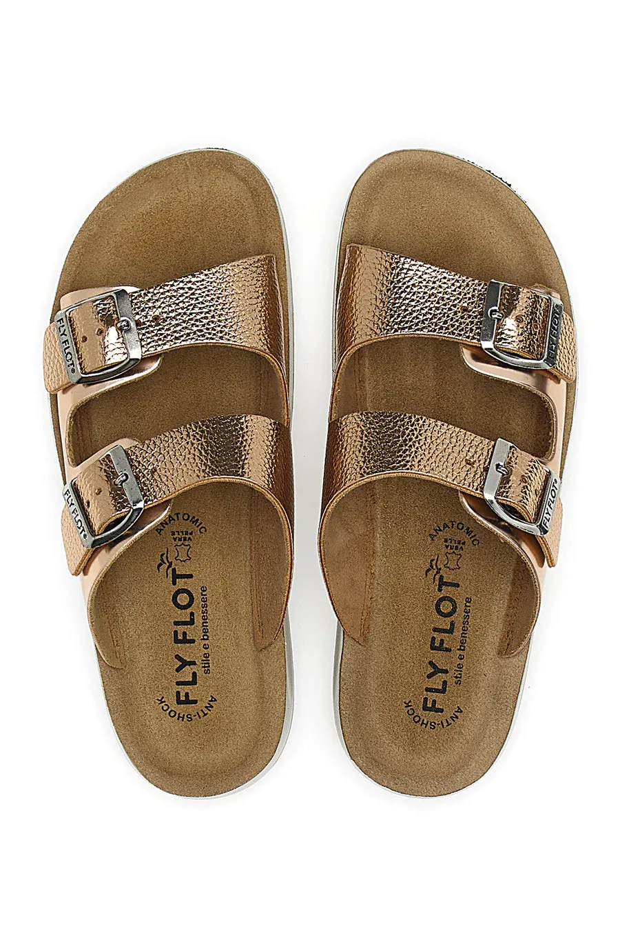   FLY FLOT Ciabatte Rose Gold con Fibbia Fly Flot 7764