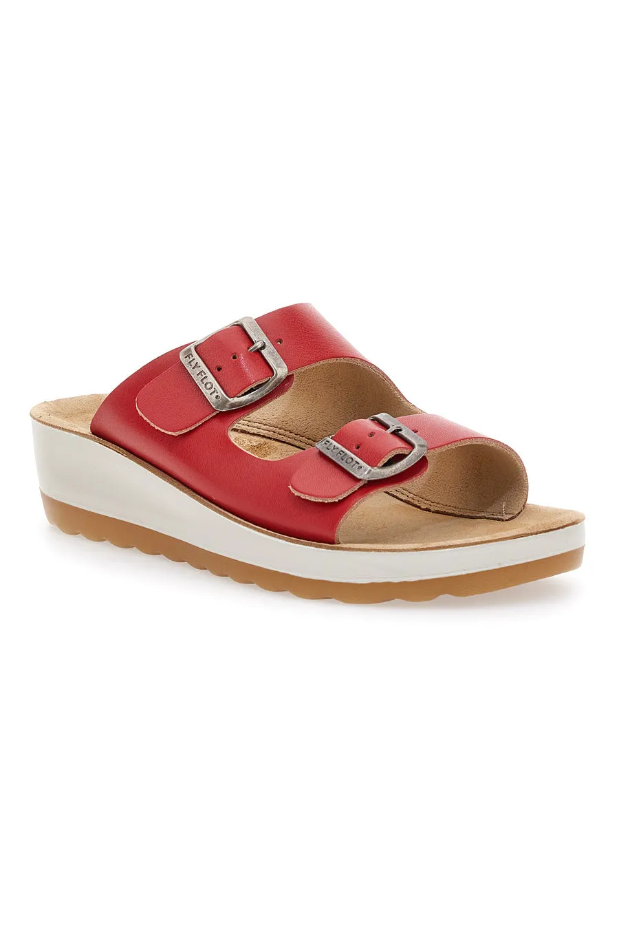   FLY FLOT Ciabatte Rosse Con Fibbie Fly Flot 42642
