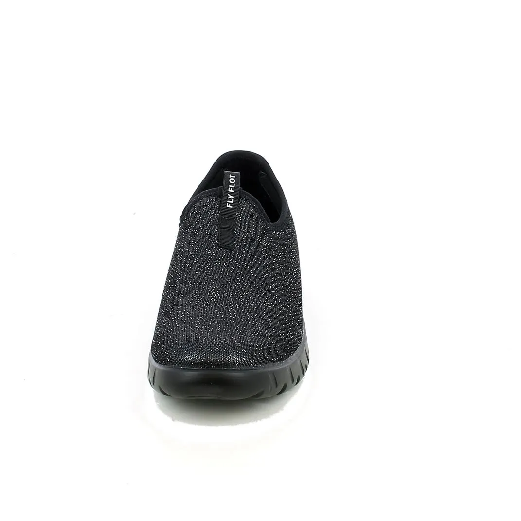 Fly Flot  Pantofola elasticizzata in Glitter Nero 