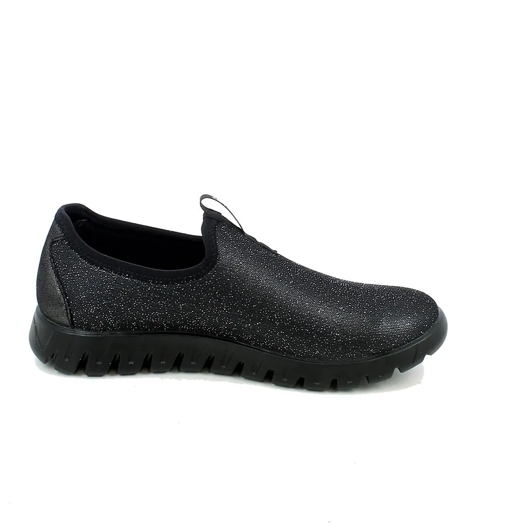 Fly Flot  Pantofola elasticizzata in Glitter Nero 
