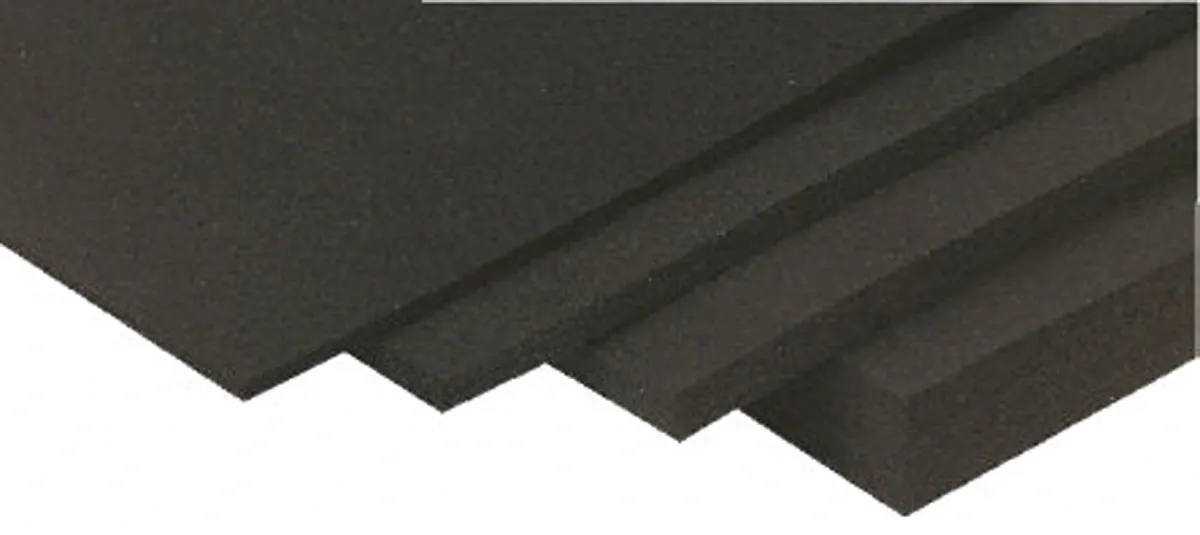 Foglio di gomma RS PRO in EPDM, 1.2m x 600mm x 6mm, col. Nero, Densità 1.13g/cm³