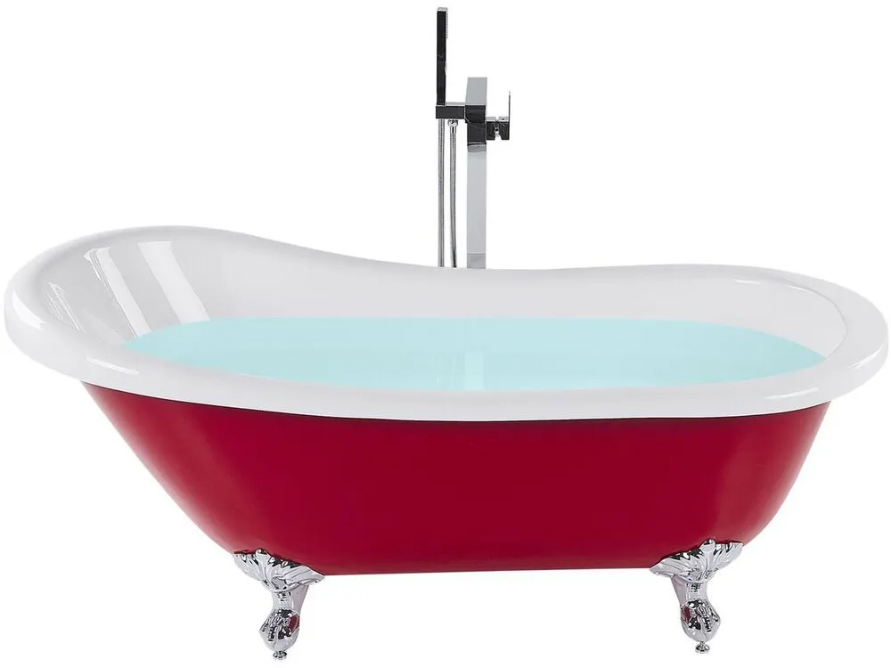 Freestanding Bath 1700 x 760 mm Red CAYMAN