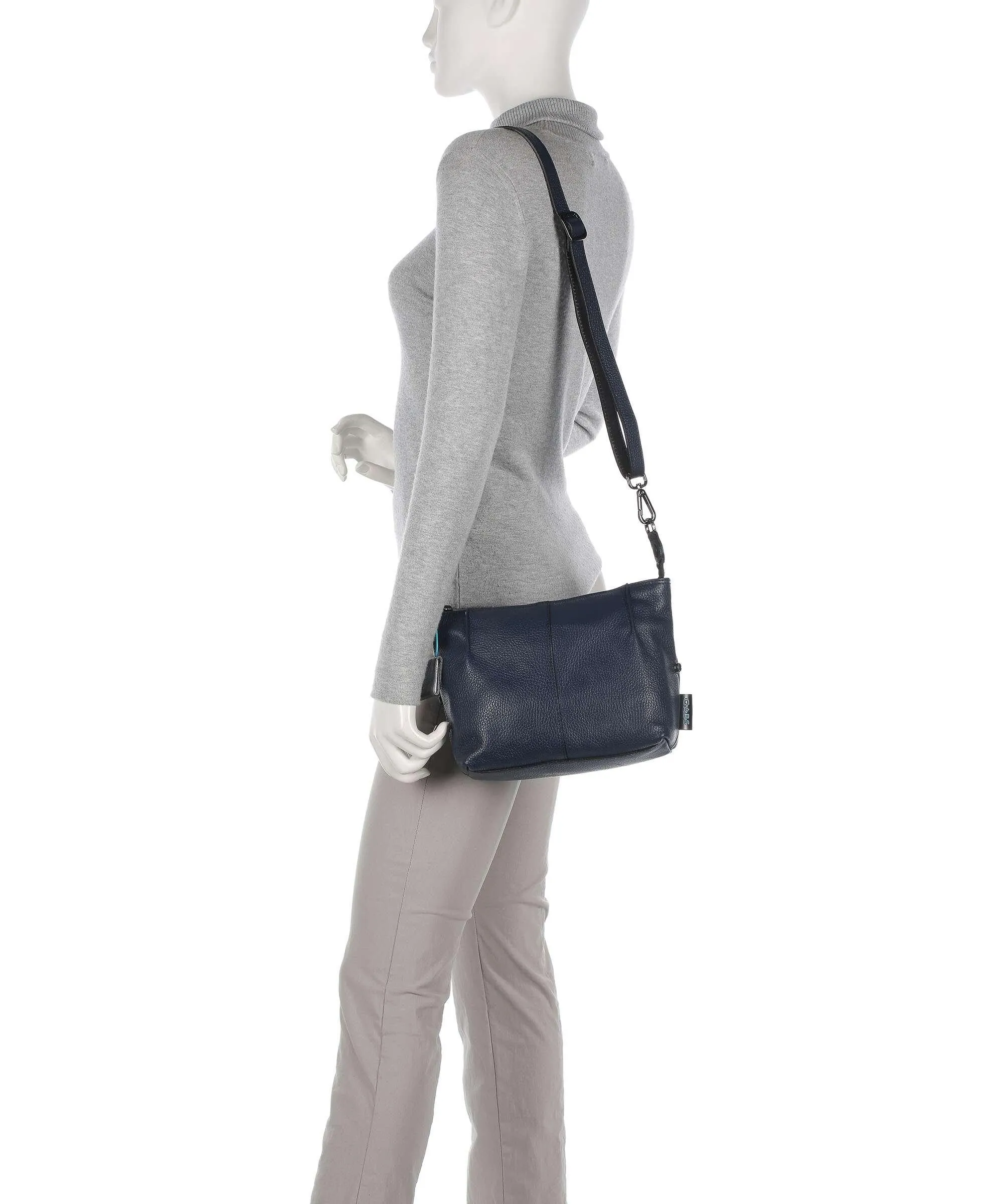  Gabs Funny Borsa a tracolla pelle di vitello goffrata blu scuro  