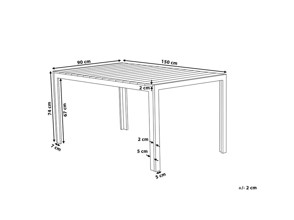 Garden Dining Table 150 x 90 cm Beige COMO