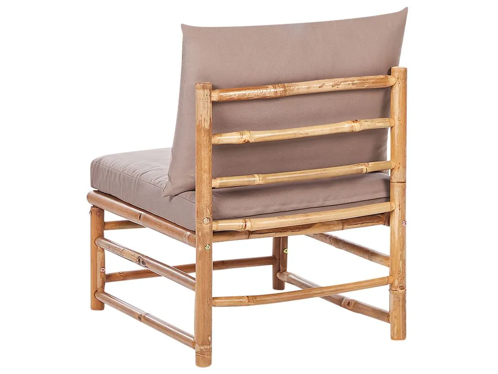 Garden Lounge Set with Table 6 Seater CERRETO Left Hand Bamboo Wood Taupe