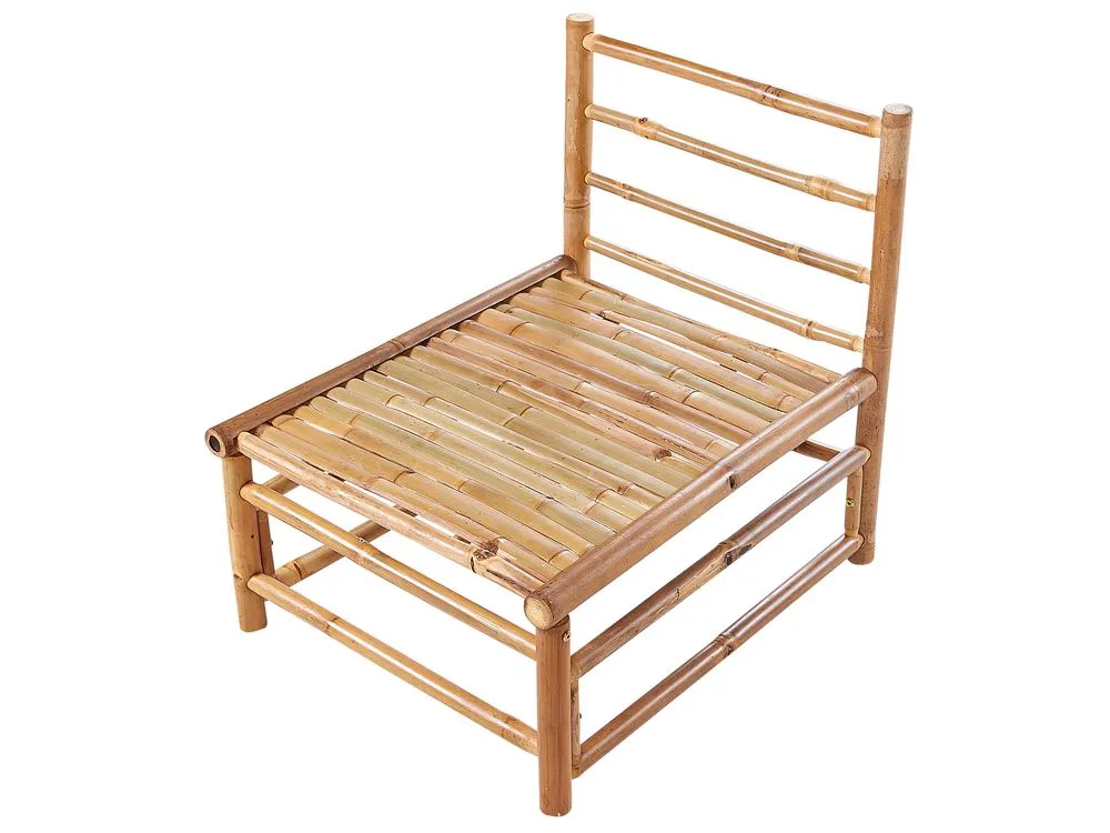 Garden Lounge Set with Table 6 Seater CERRETO Left Hand Bamboo Wood Taupe