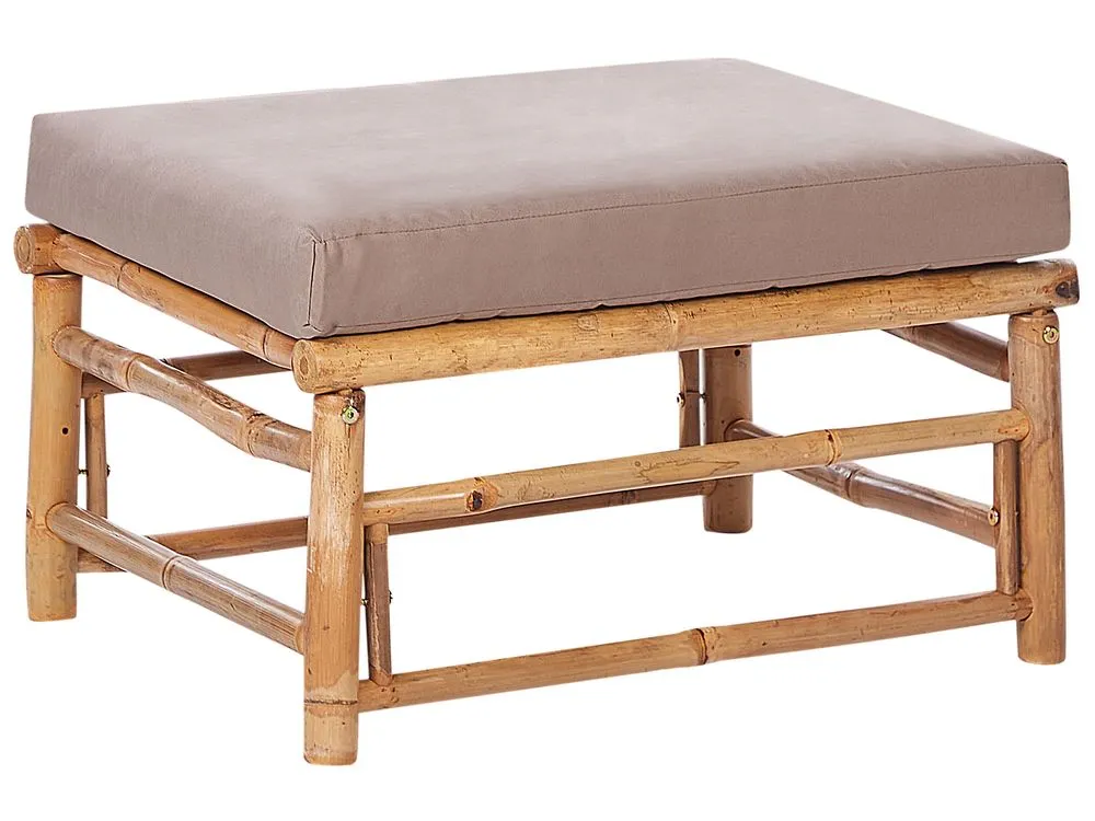 Garden Lounge Set with Table 6 Seater CERRETO Left Hand Bamboo Wood Taupe