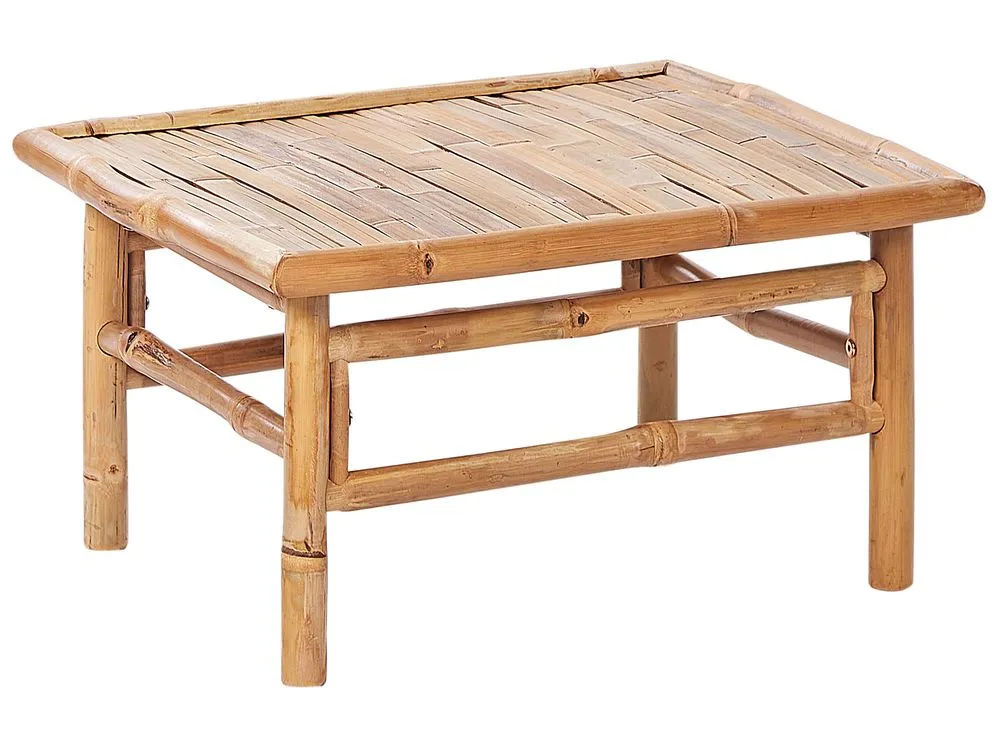 Garden Lounge Set with Table 6 Seater CERRETO Left Hand Bamboo Wood Taupe