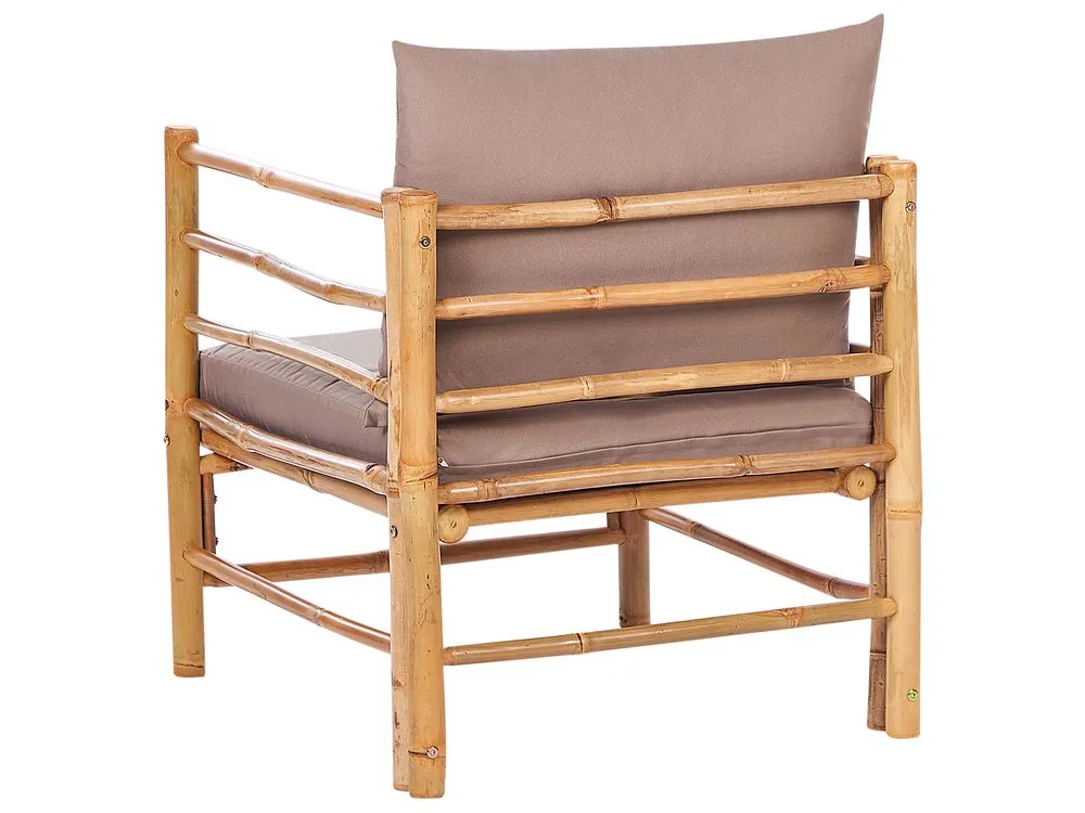 Garden Lounge Set with Table 6 Seater CERRETO Left Hand Bamboo Wood Taupe