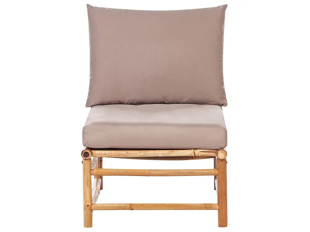 Garden Lounge Set with Table 6 Seater CERRETO Left Hand Bamboo Wood Taupe
