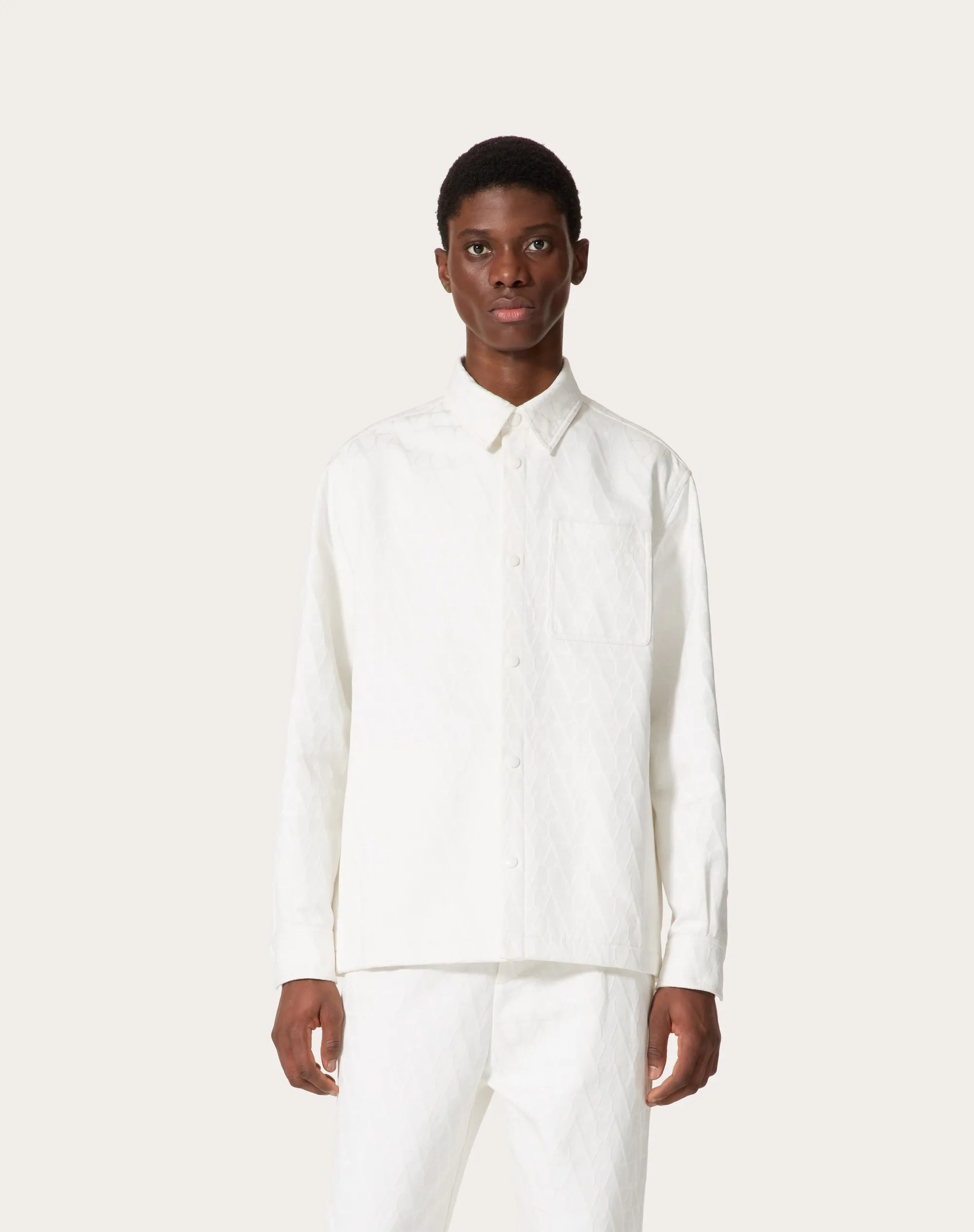 GIACCA CAMICIA IN CANVAS DI COTONE CON MOTIVO TOILE ICONOGRAPHE