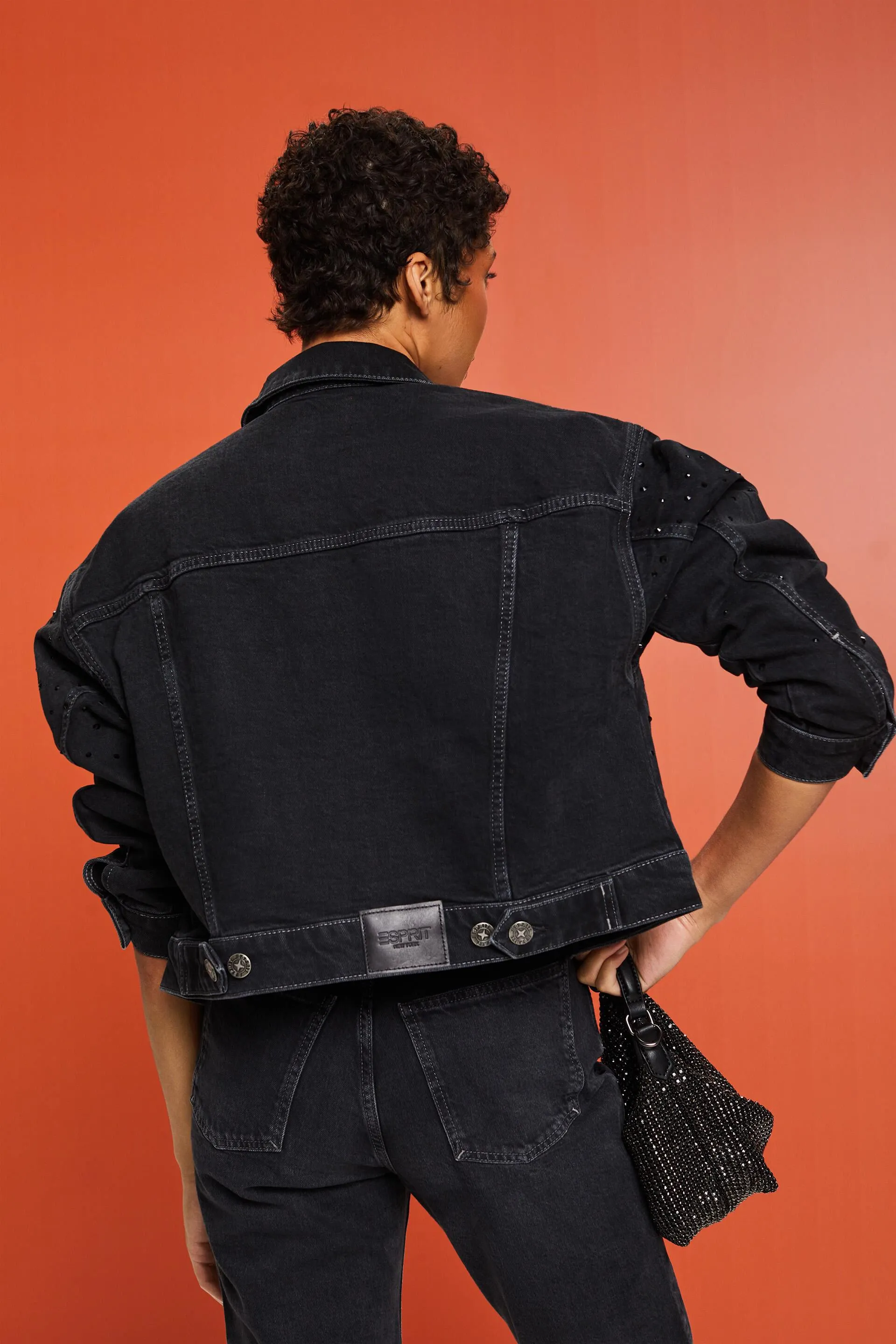 Giacca denim con strass