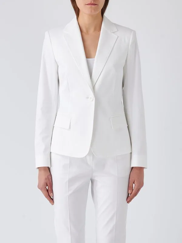 Giacca donna Max Mara Studio Sarnico in cotone stretch Bianco