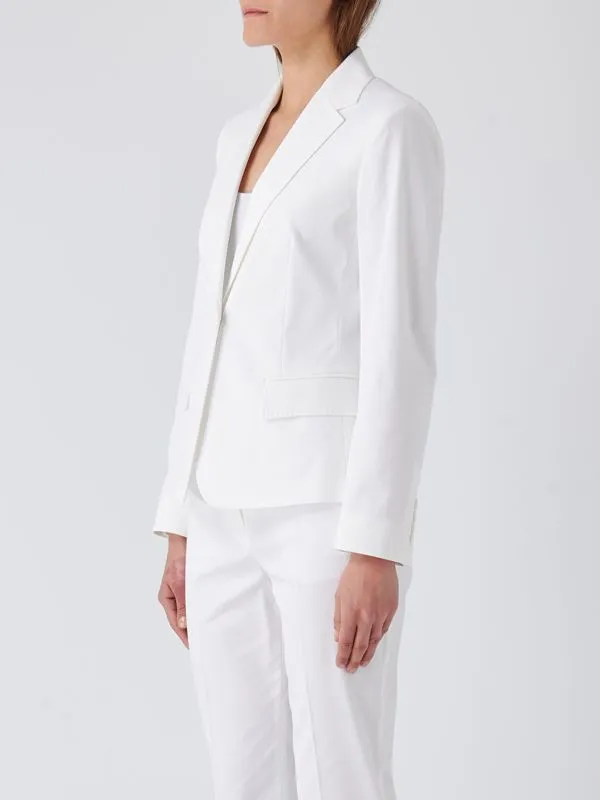 Giacca donna Max Mara Studio Sarnico in cotone stretch Bianco