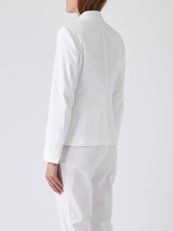 Giacca donna Max Mara Studio Sarnico in cotone stretch Bianco