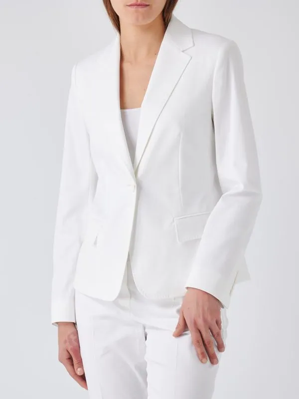 Giacca donna Max Mara Studio Sarnico in cotone stretch Bianco