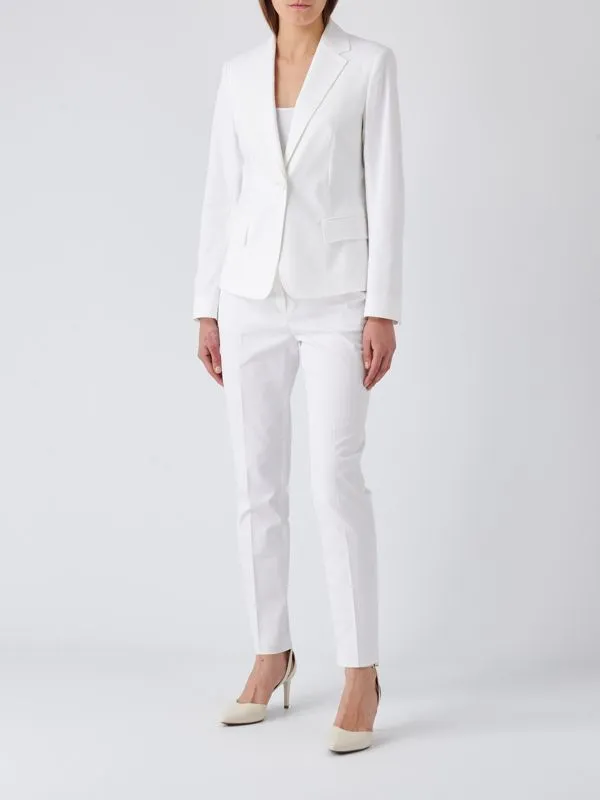 Giacca donna Max Mara Studio Sarnico in cotone stretch Bianco
