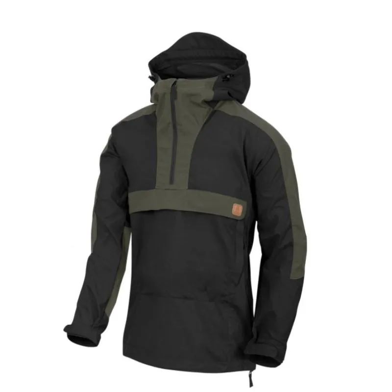 GIACCA HELIKON TEX WOODSMAN ANORAK BLACK-TAIGA GREEN