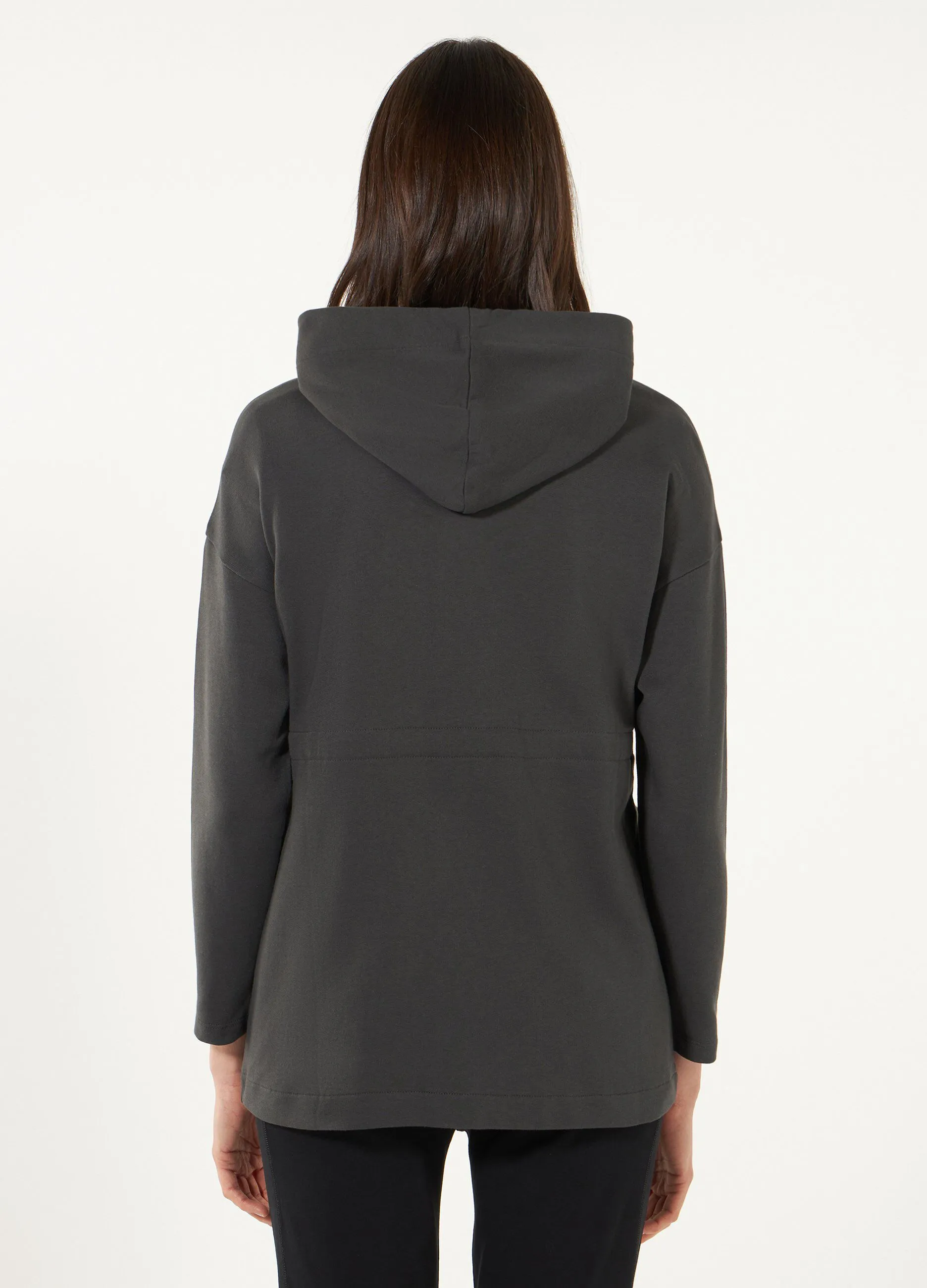 Giacca Holistic con cappuccio in puro cotone fleece donna