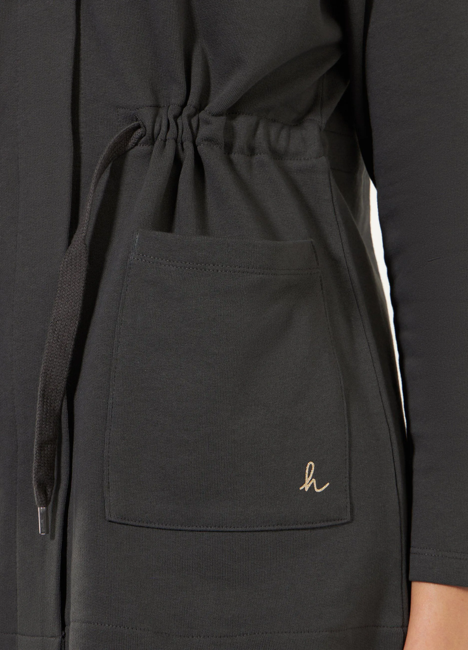 Giacca Holistic con cappuccio in puro cotone fleece donna