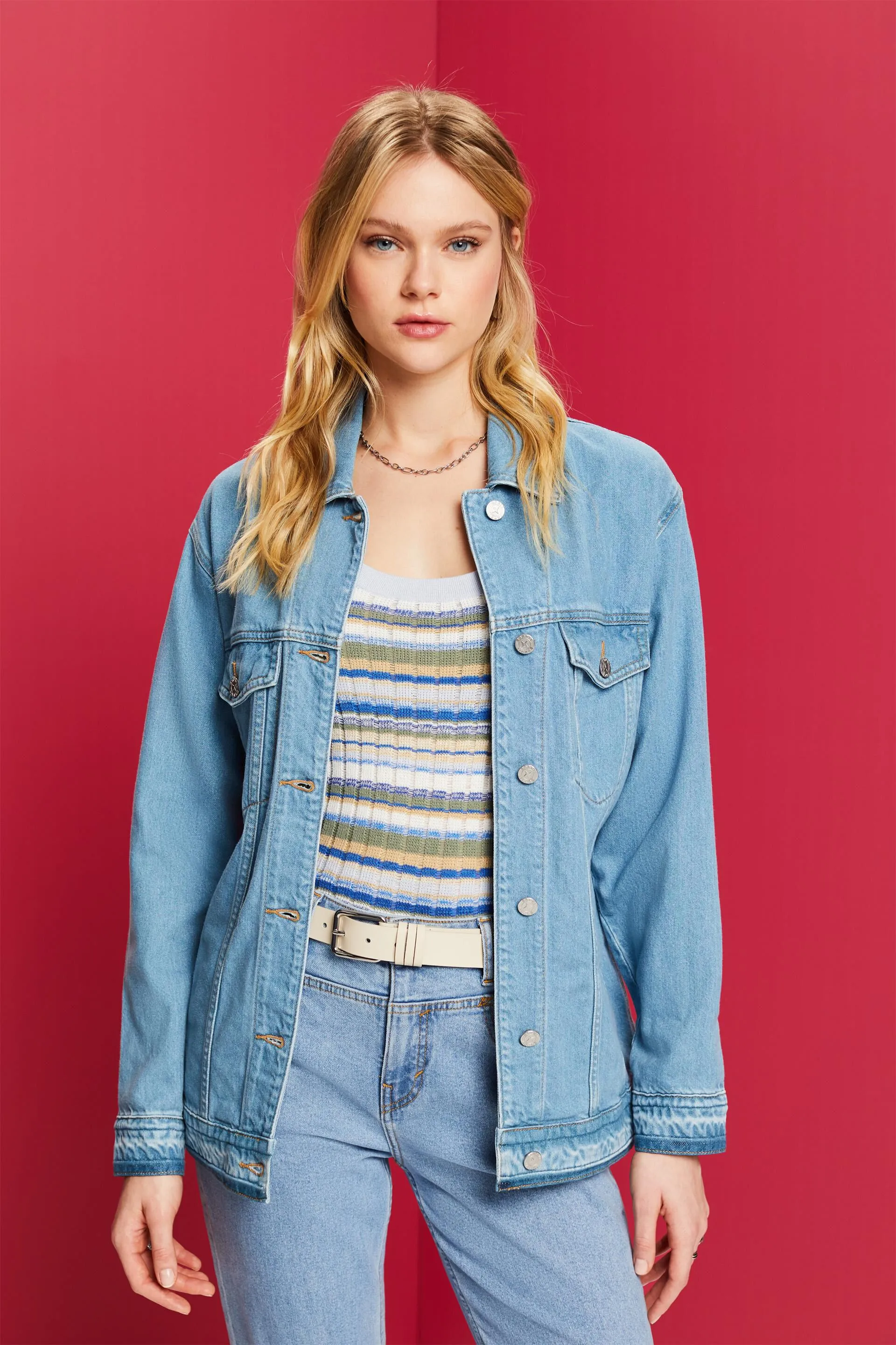 Giacca in denim con cintura da annodare