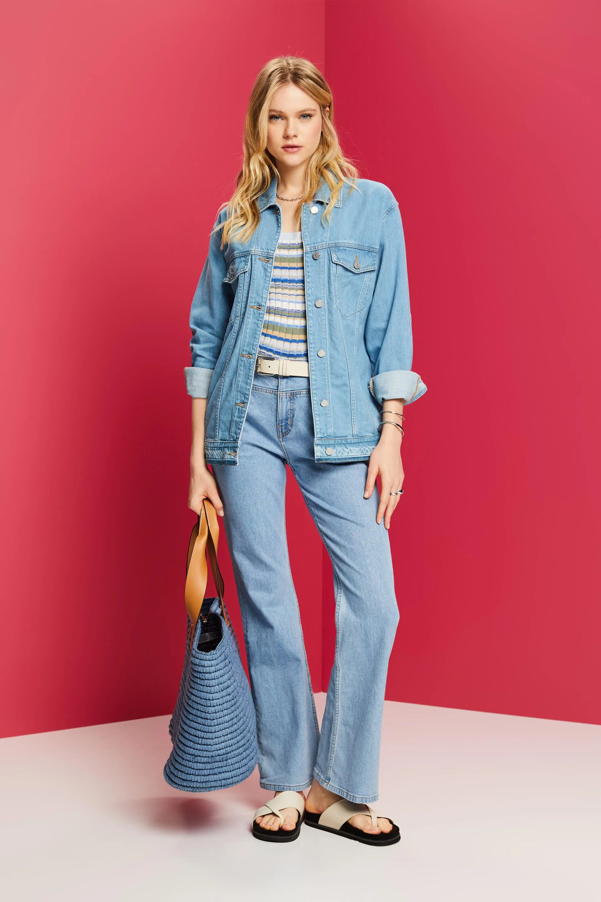 Giacca in denim con cintura da annodare