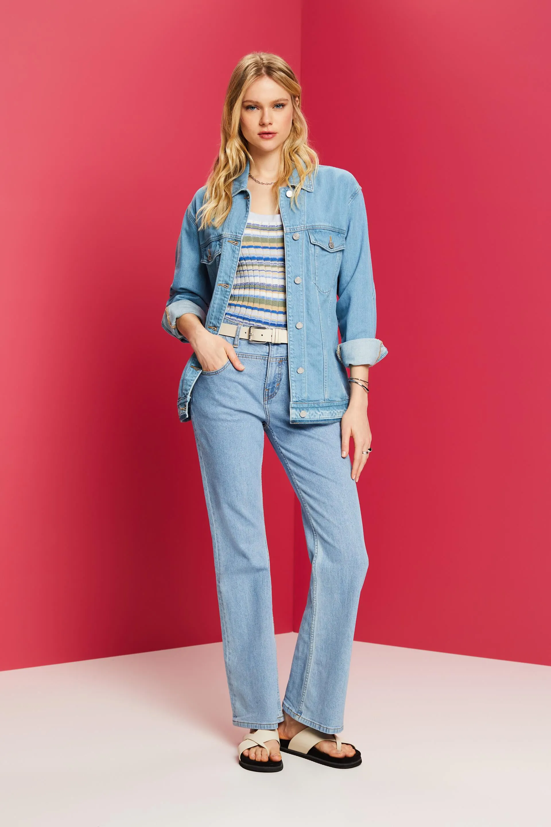 Giacca in denim con cintura da annodare