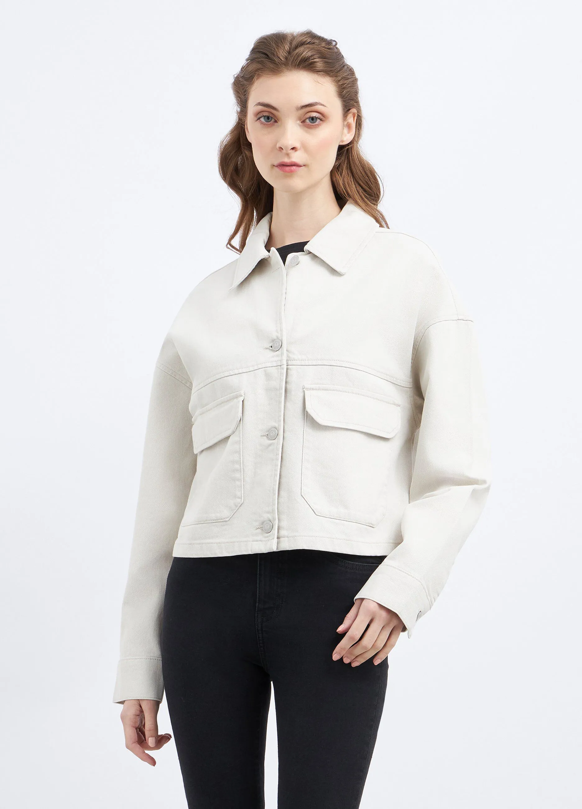 Giacca in denim di puro cotone donna