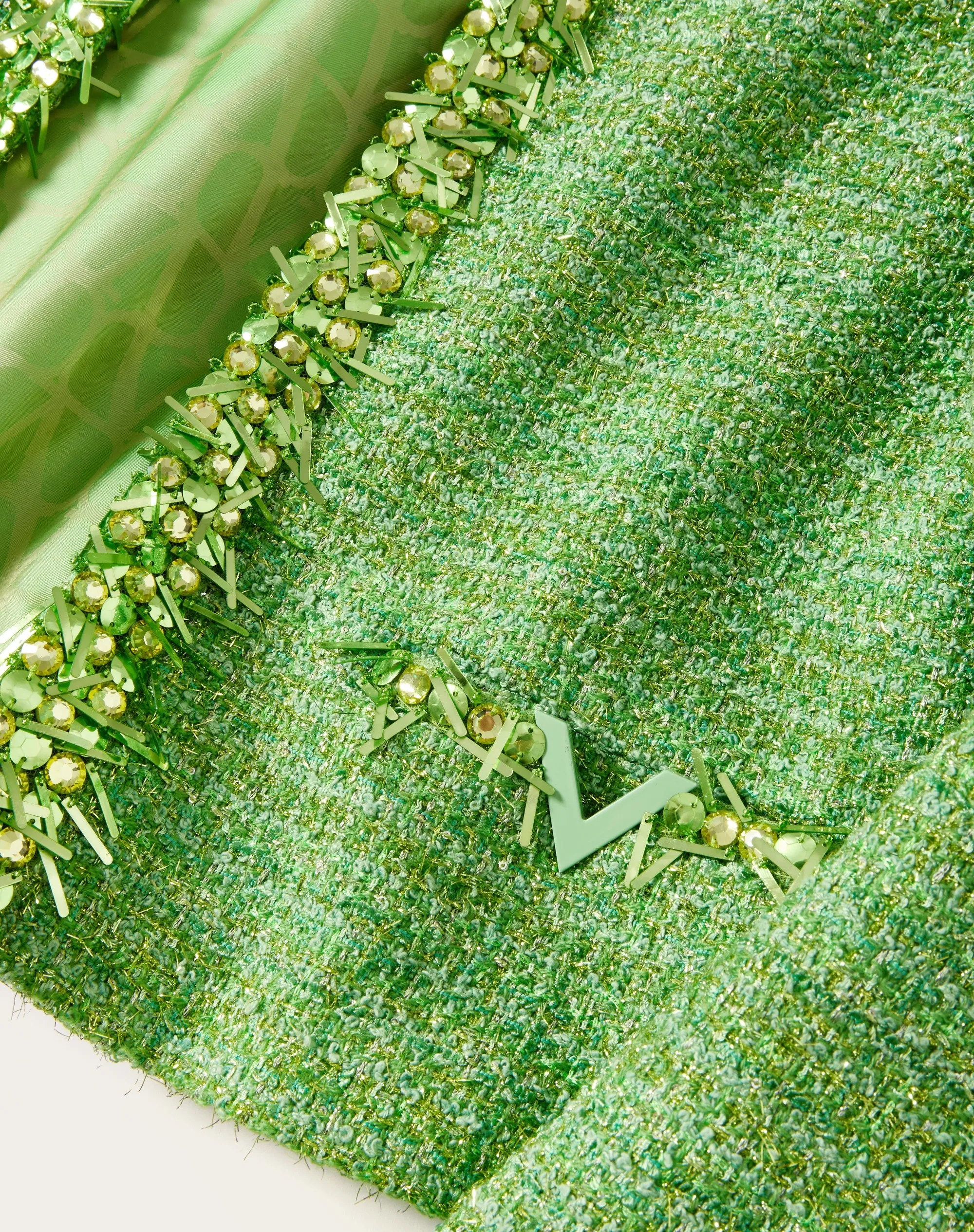 GIACCA IN GLAZE TWEED LIGHT RICAMATA