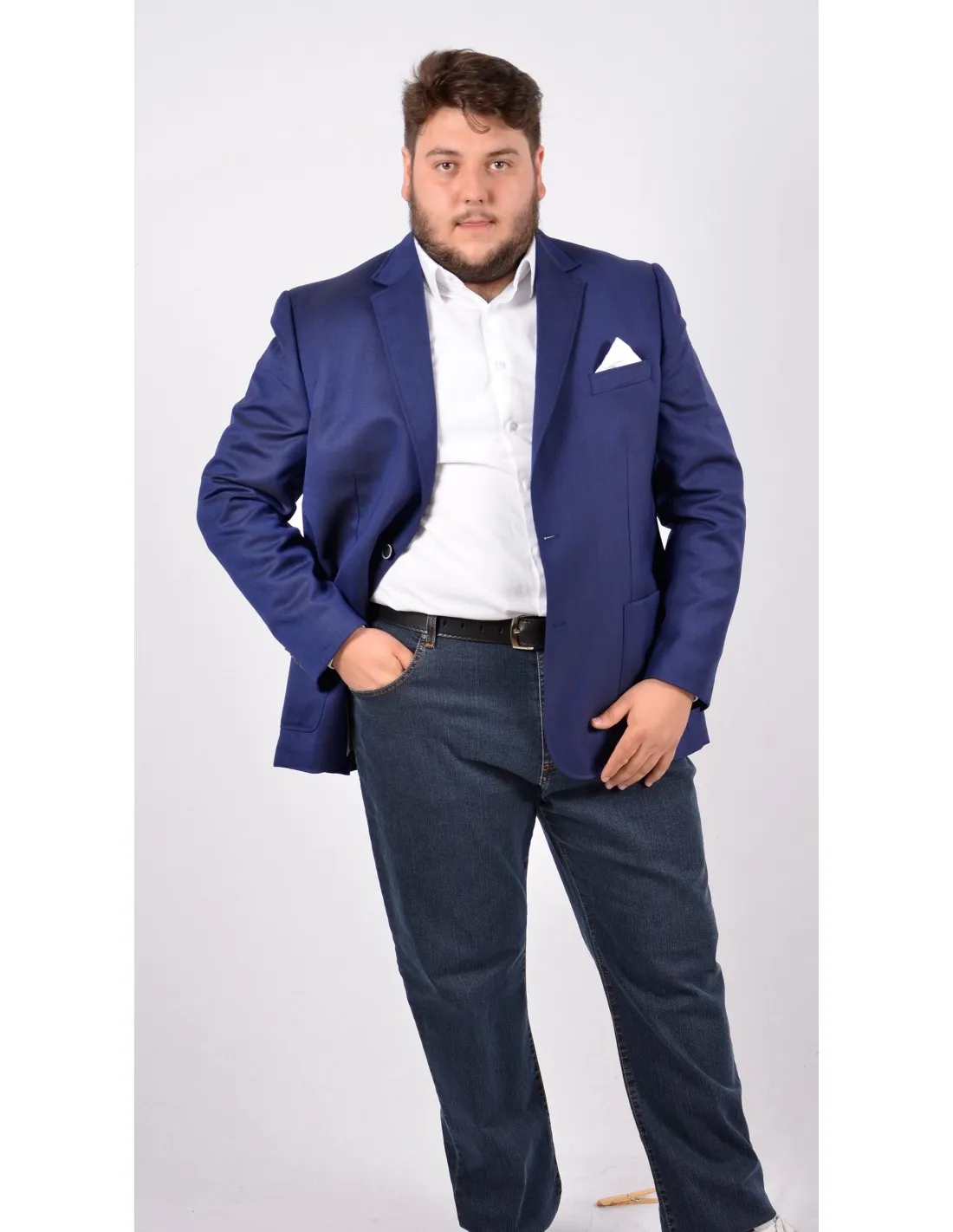 Giacca in lana sfoderata mod caravaggio bluette p/e