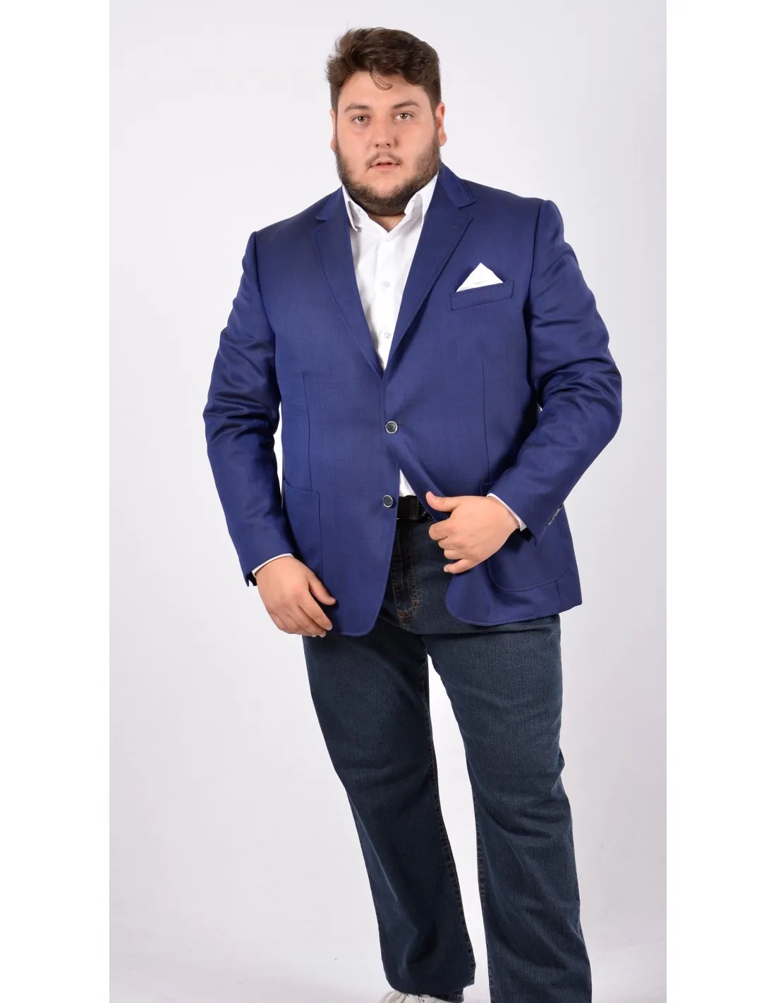 Giacca in lana sfoderata mod caravaggio bluette p/e