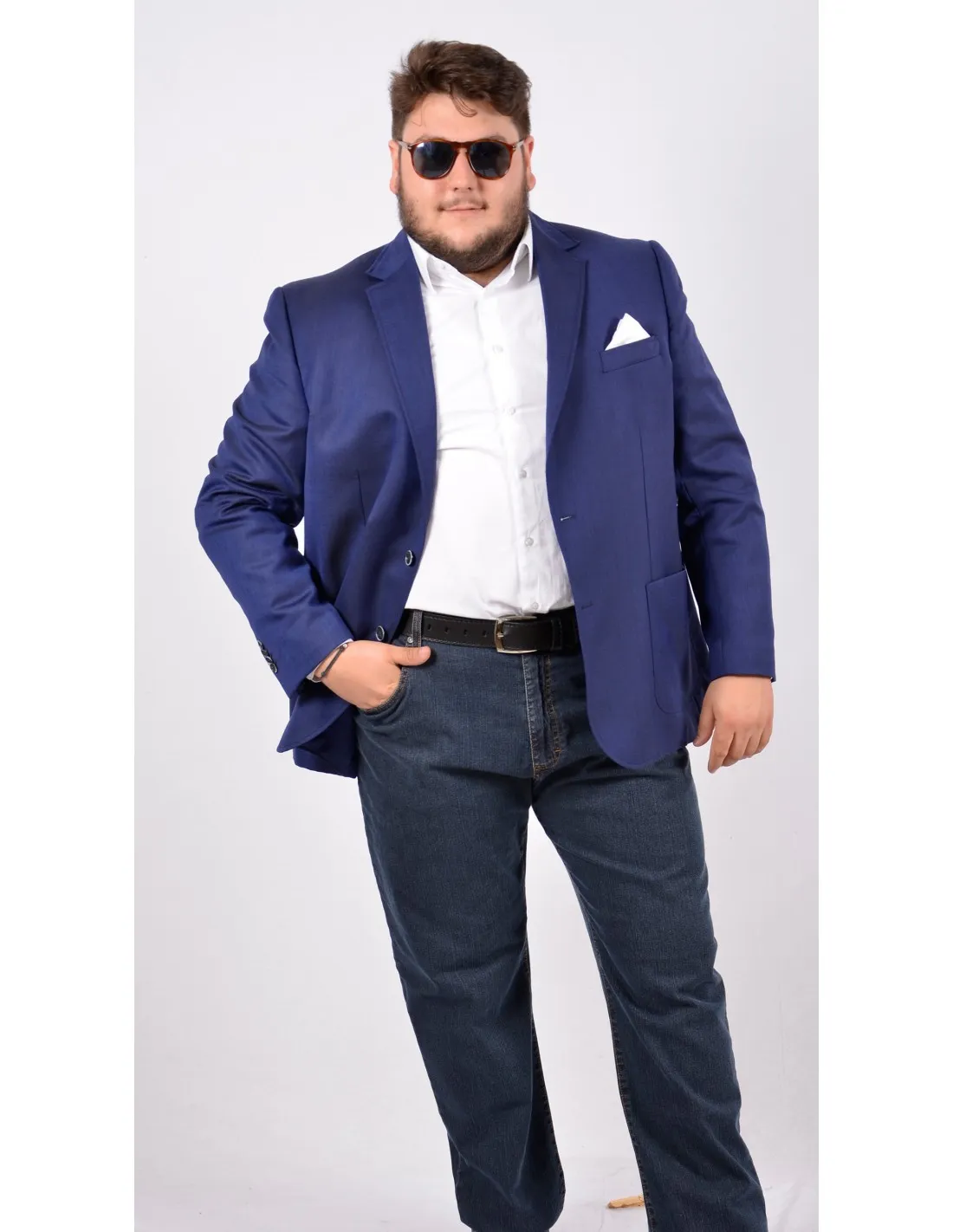 Giacca in lana sfoderata mod caravaggio bluette p/e