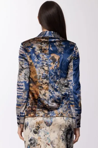 Giacca in velluto con stampa Blu