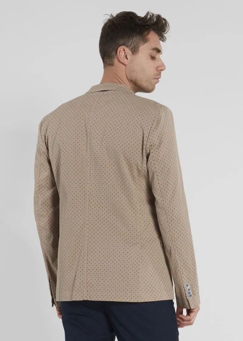 Giacca monopetto in cotone stampato
