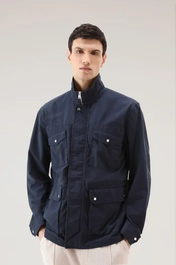 Giacca tinta in capo in puro cotone                                                                                Melton Blue