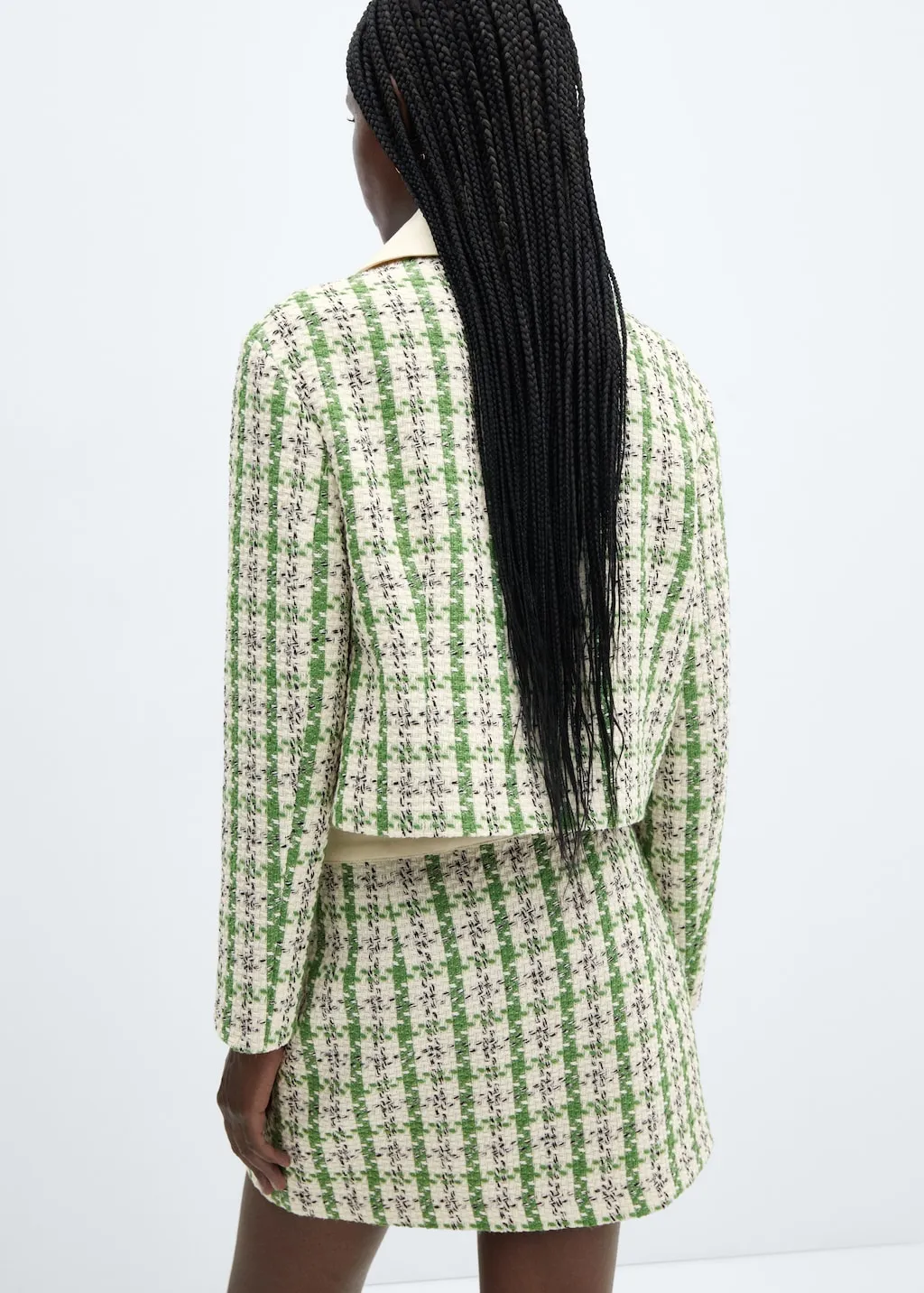 Giacca tweed collo camicia