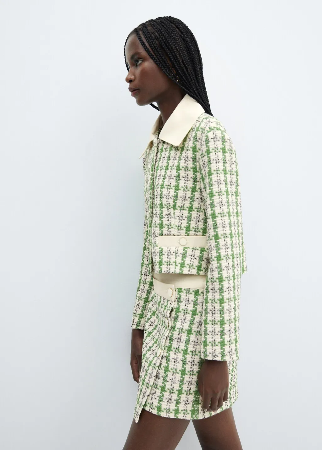 Giacca tweed collo camicia