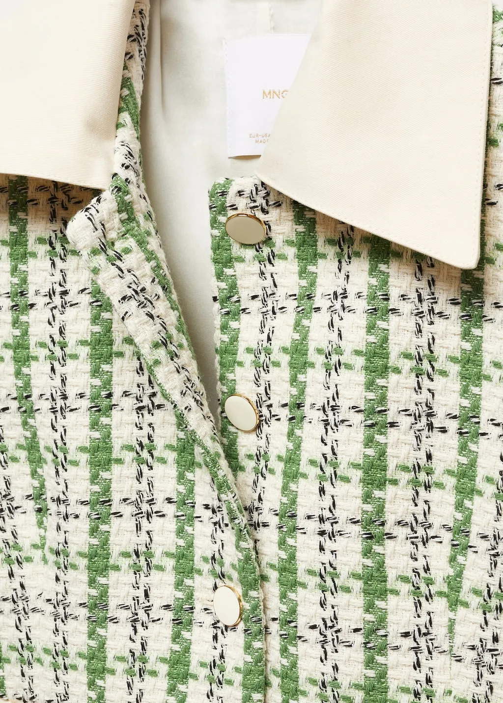 Giacca tweed collo camicia