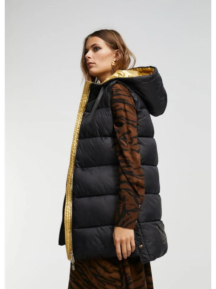 GILET IMBOTTITO CON DETTAGLI ORO