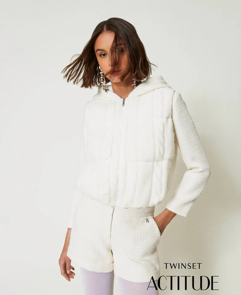 Gilet imbottito con trecce