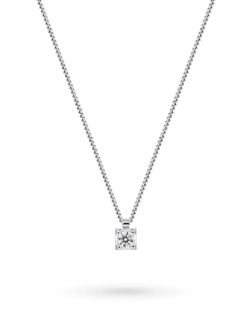 Girocollo punto luce oro bianco diamante 0,07ct Mirco Visconti