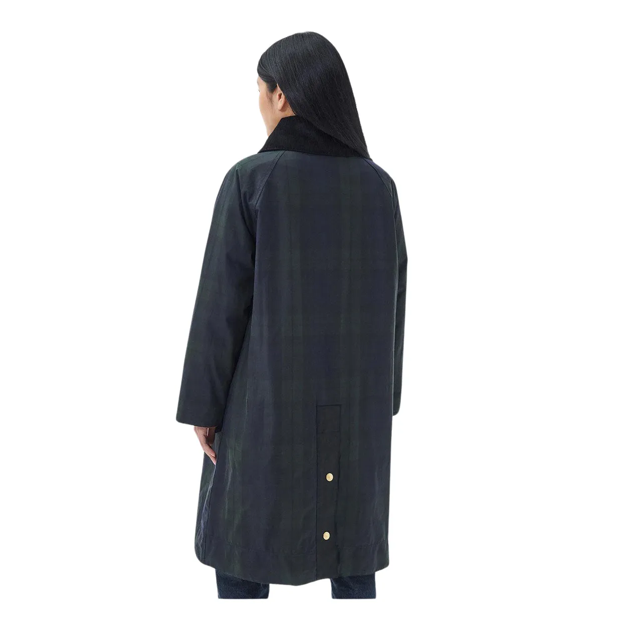 Giubbino Donna Barbour Printed Townfield Wax Blu / Verde