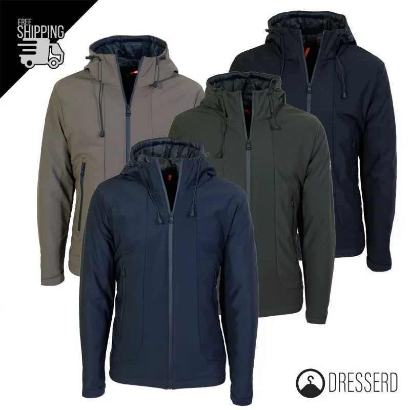 Giubbotto Uomo Dresserd Invernale Tessuto Tecnico Impermeabile con Cappuccio