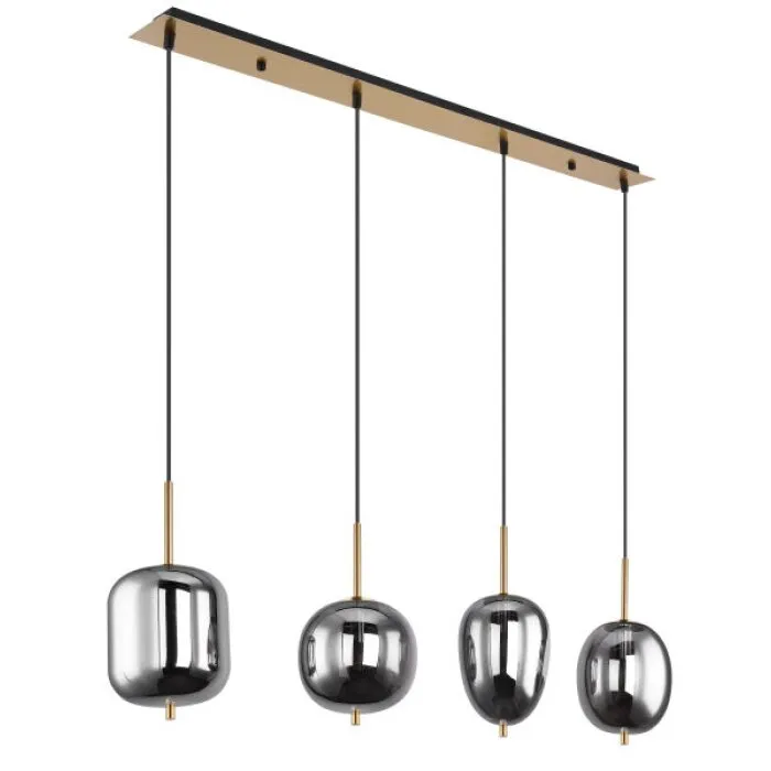 Globo BLACKY I Lampada a Sospensione Ottone, 4-Luci