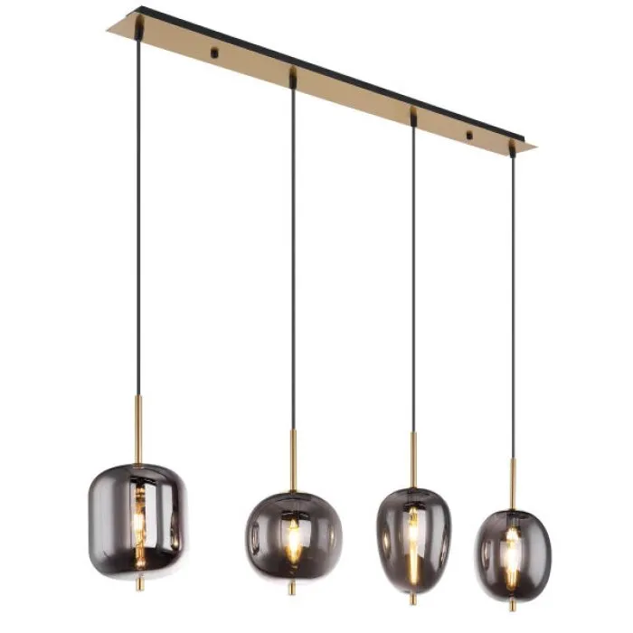 Globo BLACKY I Lampada a Sospensione Ottone, 4-Luci