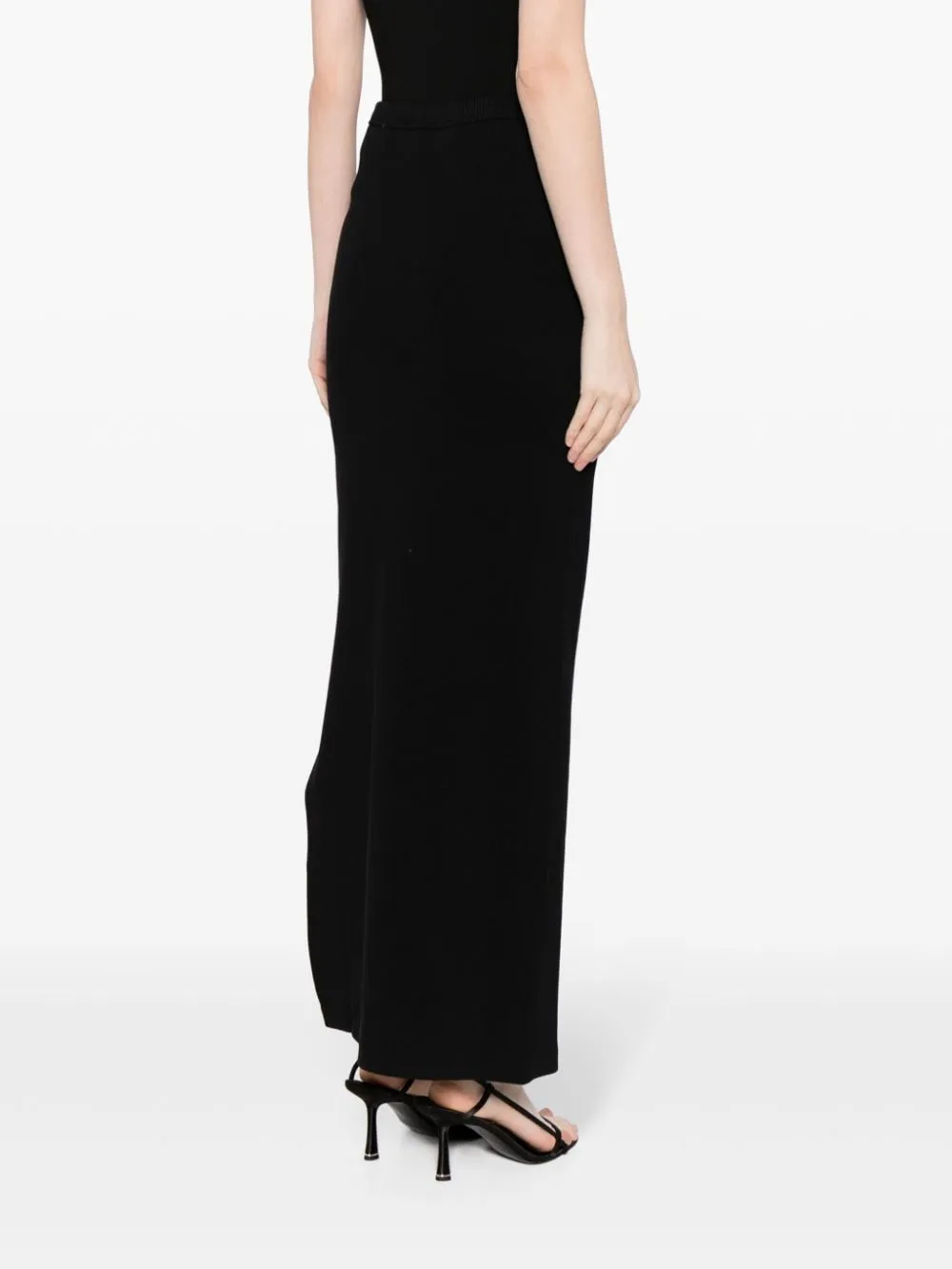 Gonna lunga con spacco laterale in nero - donna