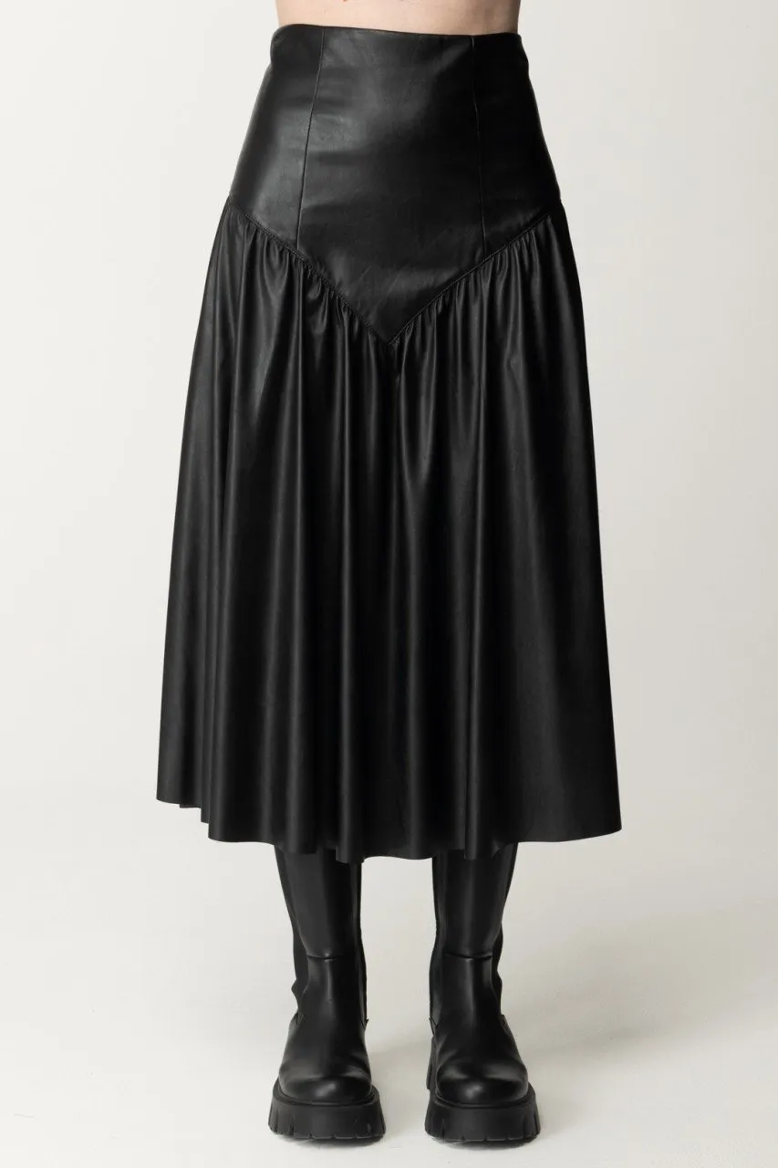 Gonna midi Biba in ecopelle Nero