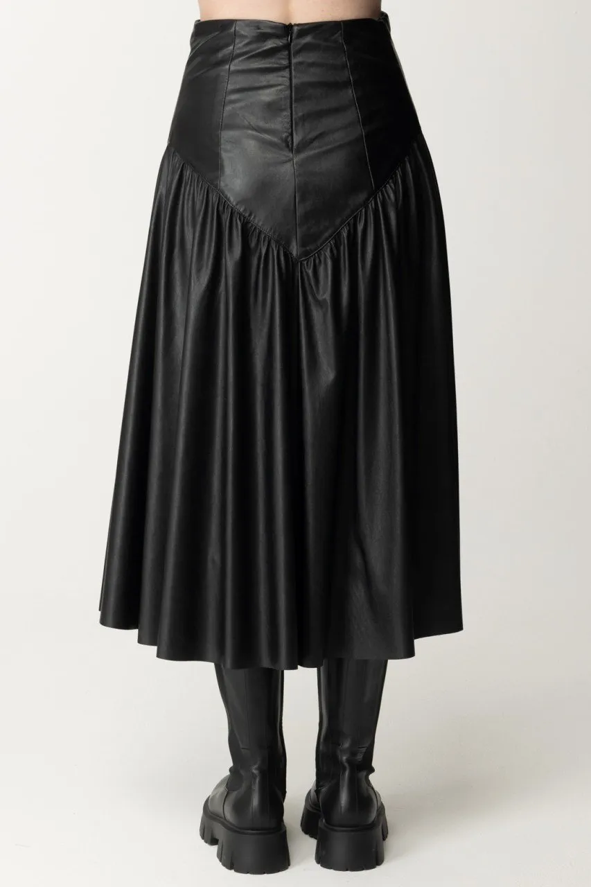 Gonna midi Biba in ecopelle Nero